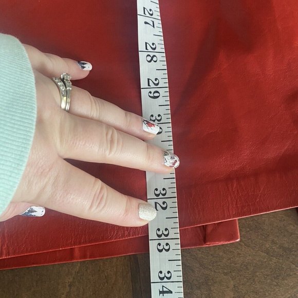 Sexy West Bay Vintage High Waist Red Leather Pencil Skirt 10-12 - Picture 5 of 10